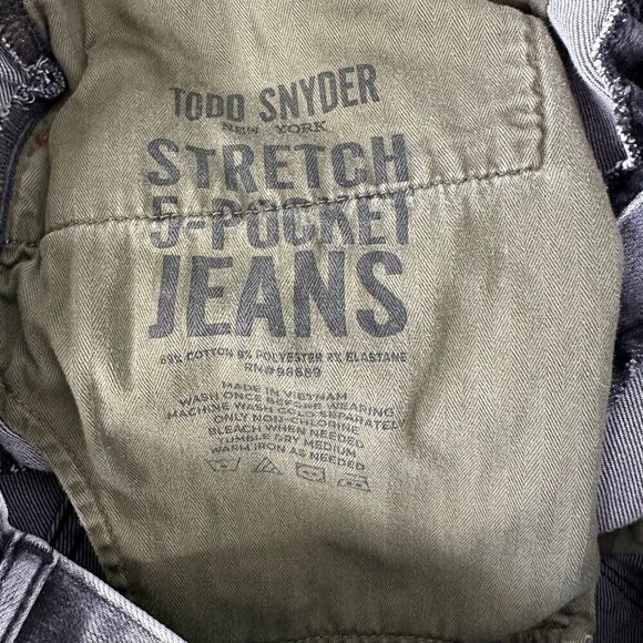 Todd Snyder 5-Pocket Jeans Mens Size 34x34 Slim Fit Gray Stretch Denim - Picture 7 of 11